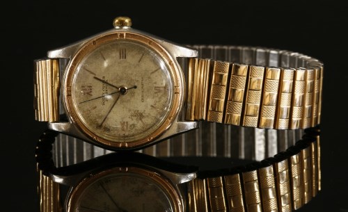 Lot 593 - A gentlemen's bicolour Rolex Oyster Perpetual Chronometer strap watch model 50180
