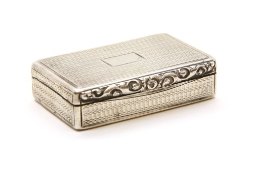 Lot 113 - A William IV silver rectangular snuff box
