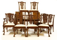 Lot 499 - A Chippendale design mahogany dining suite