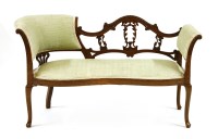 Lot 369A - A French design carved mahogany window seat