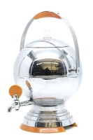 Lot 235 - A chrome and butterscotch Catalin coffee urn