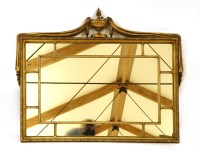 Lot 505 - A gilt multi plate overmantle mirror