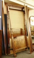 Lot 336 - A mahogany four poster single bed