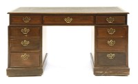 Lot 456 - A mahogany pedestal desk