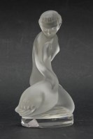 Lot 299 - A Lalique frosted glass model of Leda with swan
