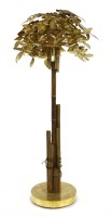 Lot 479 - A brass and bamboo standard lamp