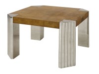 Lot 711 - A modern burr ash and chrome coffee table