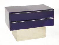 Lot 602 - A contemporary purple two-drawer chest