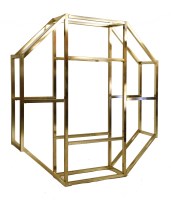 Lot 655 - A set of tubular brass octagonal shelves