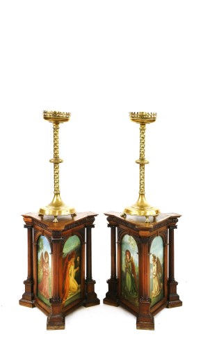 Lot 66 - A pair of mahogany stands