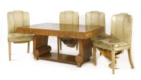 Lot 268 - An Art Deco burr walnut dining table