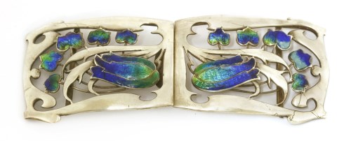 Lot 104 - A silver and enamelled buckle