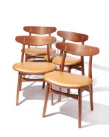 Lot 488 - A set of four Danish teak CH-30 dining chairs