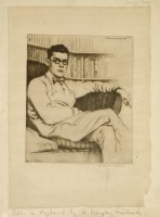 Lot 153 - W DOUGLAS MACLEOD (1892-1963)
GEORGE BLAKE SEATED CROSS-LEGGED
Drypoint etching