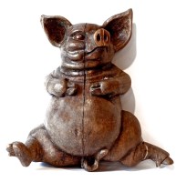 Lot 180 - A FRENCH CARVED PIG