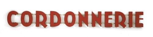 Lot 395 - 'CORDONNERIE' FRENCH SHOEMAKER'S SIGN