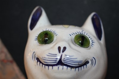 Lot 10 - A French faience pottery cat