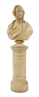 Lot 310 - A white painted plaster bust of a Victorian gentleman