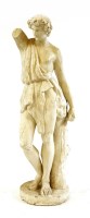 Lot 436 - A faux marble statue of a classical figure perched on tree stump