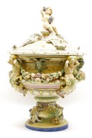 Lot 193 - A large Continental porcelain punch bowl