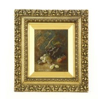 Lot 276 - Vincent Clare (1855-1930)
STILL LIFE OF GRAPES AND STRAWBERRIES ON A MOSSY BANK
Signed l.r.