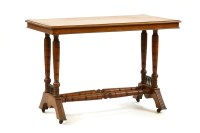 Lot 474 - A Victorian walnut stretcher table
