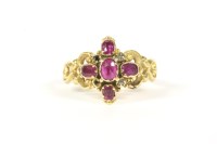Lot 1 - A Victorian gold ruby and diamond cluster ring