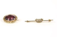 Lot 6 - A split pearl navel crown bar brooch