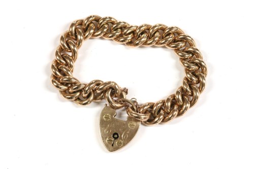 Lot 36 - A gold hollow curb link bracelet