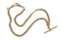 Lot 27 - A 9ct gold curb link double Albert