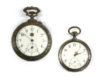 Lot 84 - A nickel plated top wind open faced pocket watch
