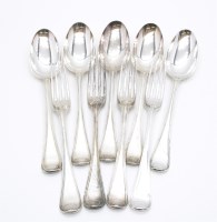 Lot 136 - A set of five Dutch silver table spoons
