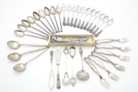 Lot 102 - A collection of Scandinavian silver flatware