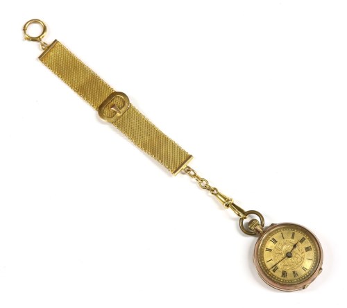 Lot 42 - A Continental 9ct gold ladies open faced pocket watch