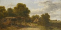 Lot 280 - Adam Barland (fl.1843-1875)
'NEAR DORKING';
CATTLE BY A FARMHOUSE
A pair