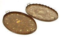 Lot 318 - An Edwardian inlaid mahogany twin handled tray