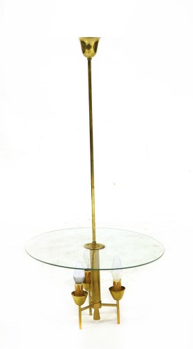 Lot 357 - An Italian brass three-branch ceiling light