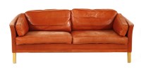 Lot 576 - A Danish two-seater tan leather settee