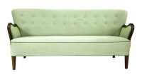 Lot 448 - A Danish green upholstered settee