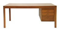Lot 451 - A mahogany single pedestal desk
by Peter Hvidt for Søborg Møbler