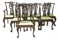 Lot 501 - A set of eight Chippendale Revival chairs