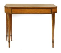 Lot 317 - A George III satinwood and crossbanded fold over card table