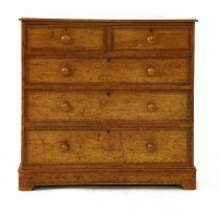 Lot 478 - A Victorian grained pine chest of five drawers