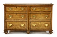 Lot 362 - A 19th century oak chest of six drawers