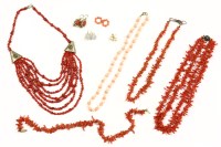 Lot 87 - A collection of coral jewellery
