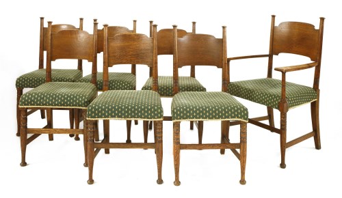 Lot 9 - A set of six William Birch oak dining chairs