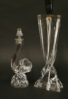 Lot 585 - A Daum clear glass lamp base and a Sèvres lamp base