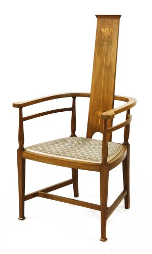Lot 14 - A William Birch mahogany inlaid chair