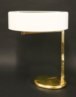 Lot 586 - An Italian brass and lucite table lamp