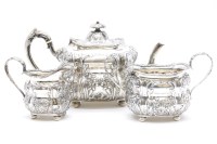 Lot 132 - A late Victorian three piece silver tea service